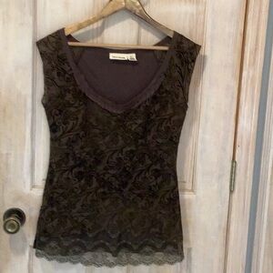 Dkny Black Sleeveless Fitted Tank Top